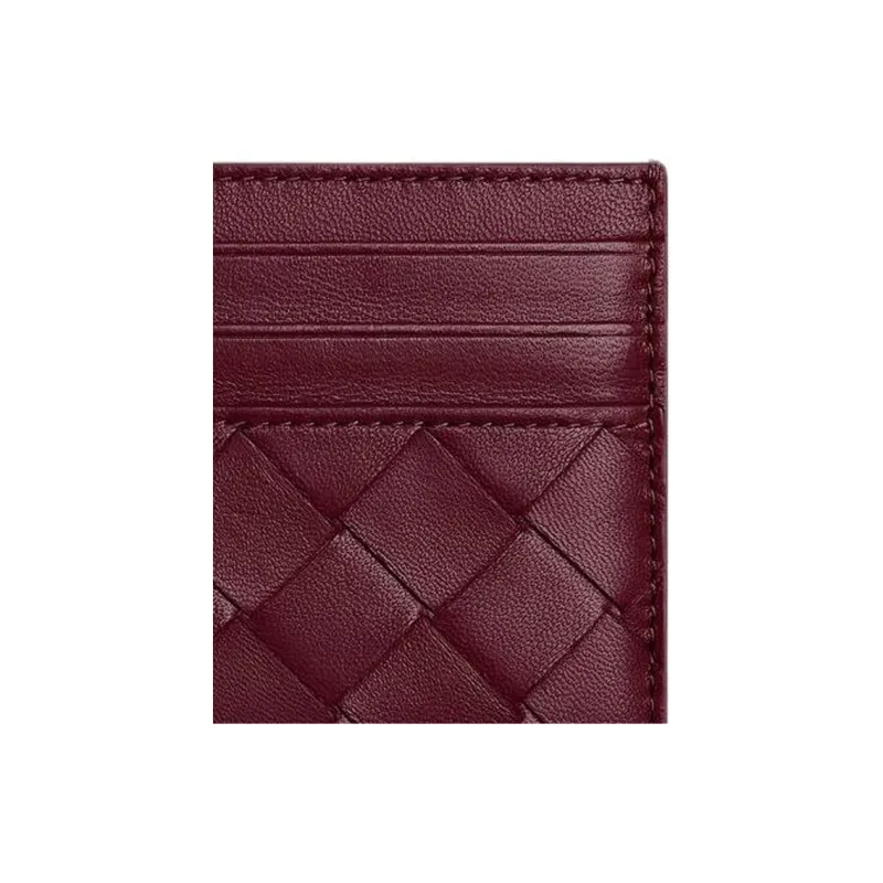 Bottega Veneta Intrecciato Lambskin Card Holder Women's Barolo-4