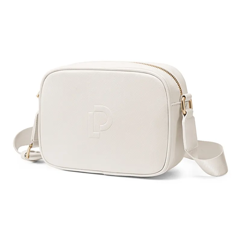 POLO Synthetic Leather Shoulder Bag Women's Ecru/Black-0