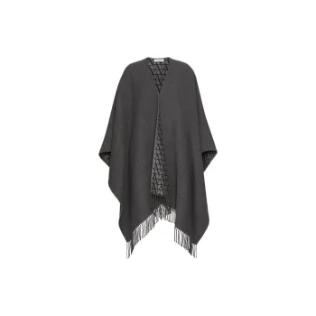 Valentino Cashmere Knit Scarves Women's Gray