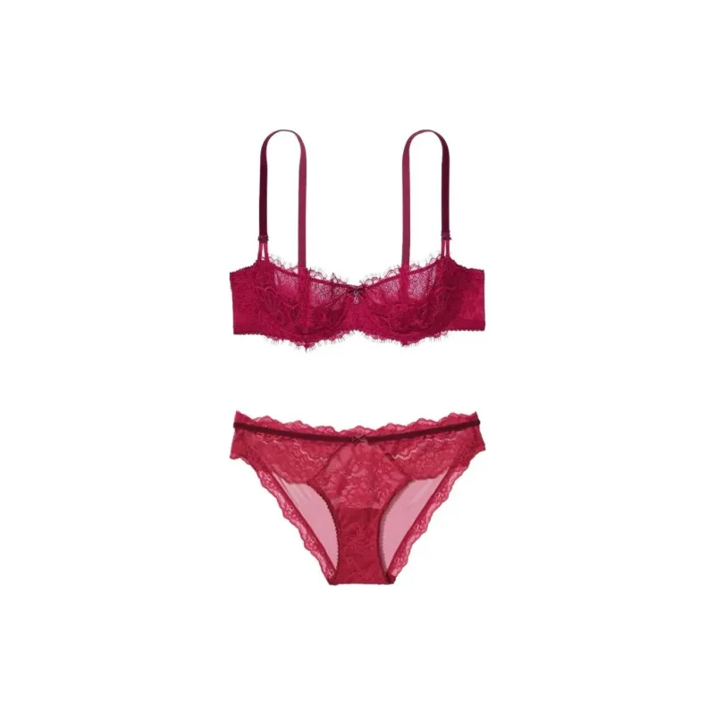 Victoria's Secret Underwear Set Women's Rose Red-0