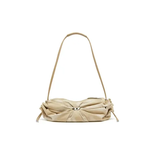 DIESEL Cotton Shoulder Bag Crossbody Bag Large Size Women's Light Beige