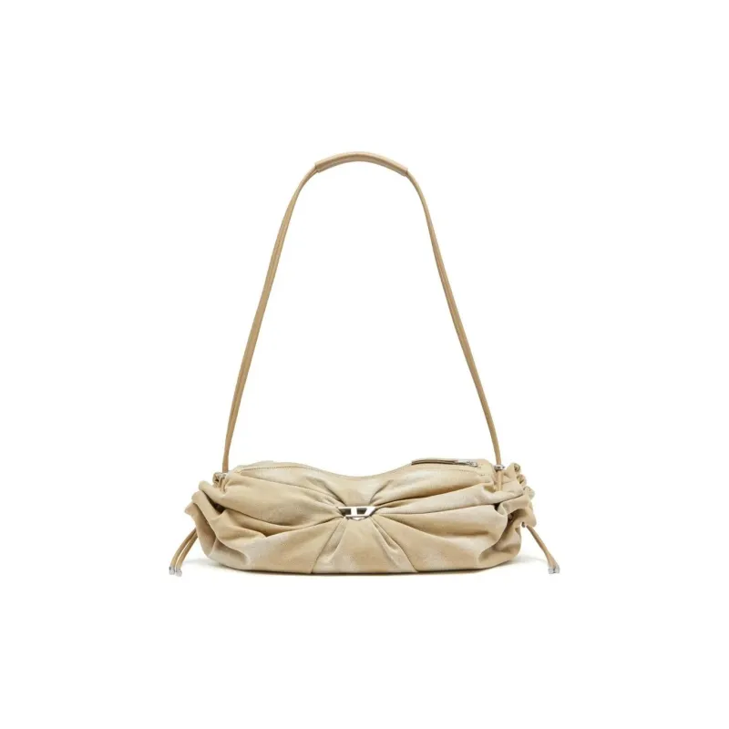 DIESEL Cotton Shoulder Bag Crossbody Bag Large Size Women's Light Beige-0