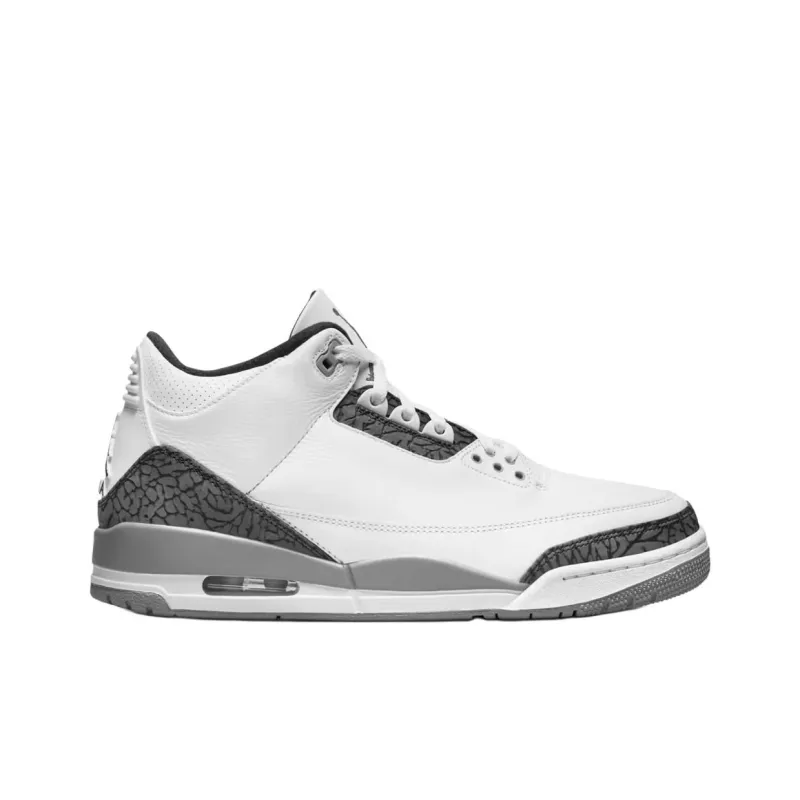 SoleFly x Jordan Air Jordan 3 Anti-Slip Wear-Resistant Mid-Top Vintage Basketball Shoes Unisex White Gray-1