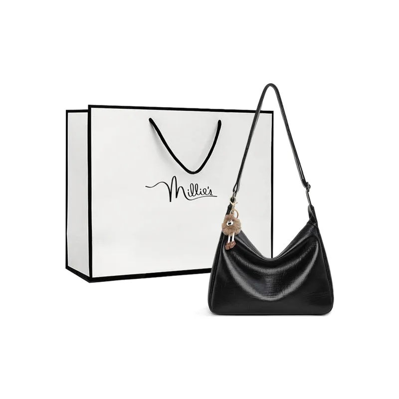 MILLIE'S Synthetic Leather Shoulder Bag Crossbody Bag Hobo Bag Regular Women's Coffee/Black-7