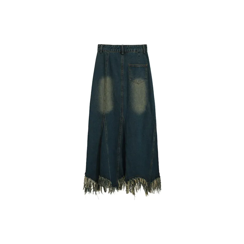 PAIN OR PLEASURE Denim Long Skirts Women's Blue-1