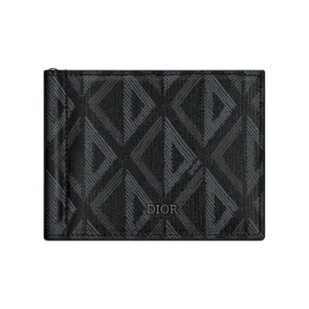 DIOR CD Diamond Cotton Wallet Men's Black