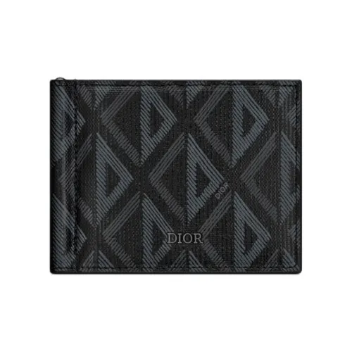 DIOR CD Diamond Cotton Wallet Men's Black