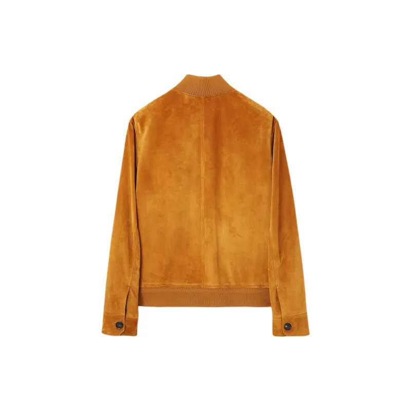 Loro Piana Leather Jacket Men's Yellow-1