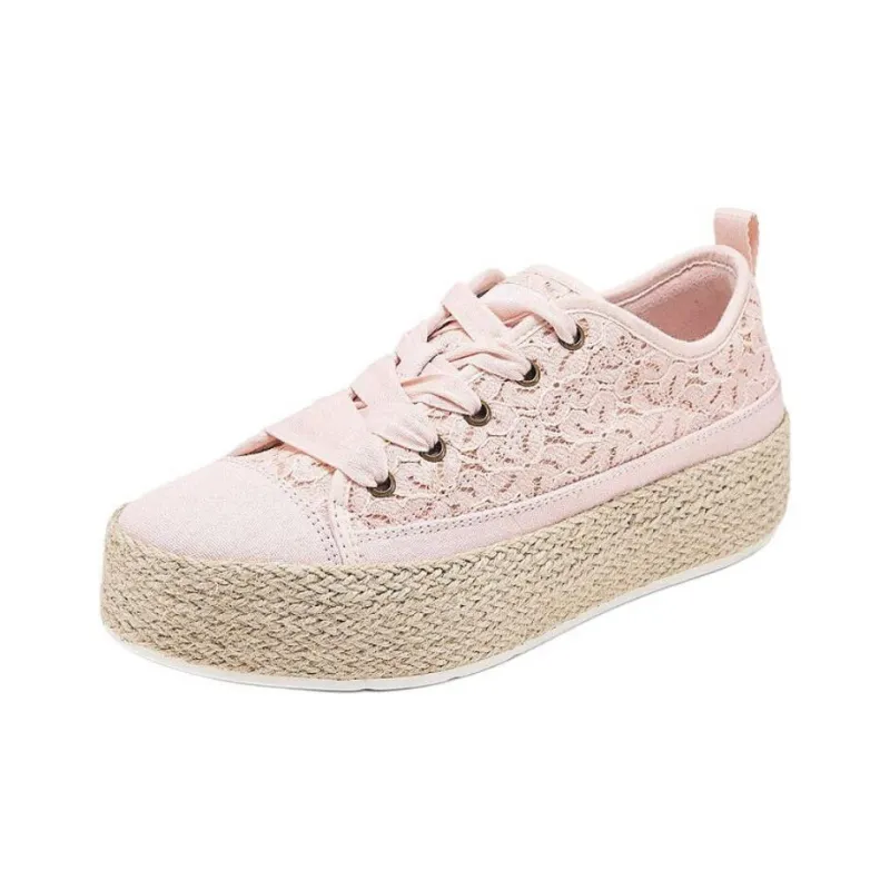 Skechers Bob's Anti-Slip Wear-Resistant Low-Top Canvas Shoes Women's Pink-2