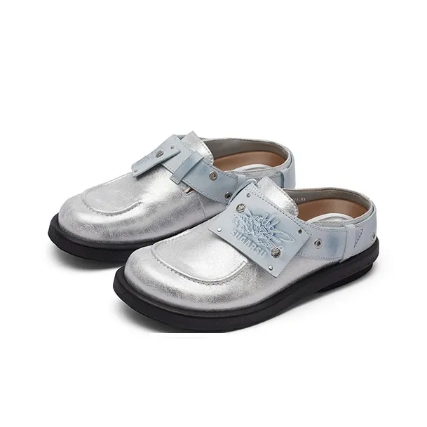 SUGARSU Abrasion Resistant Slip Resistant Closed Toe Slippers Unisex Silver-2