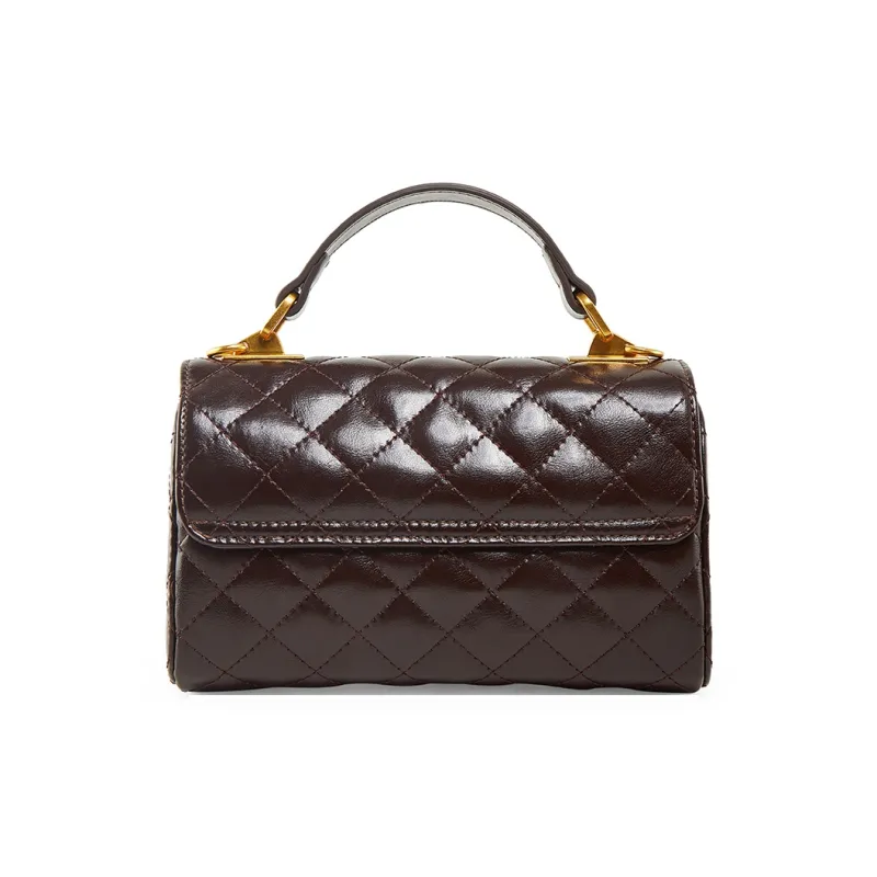 Teenmix Synthetic Leather With Cow Leather Crossbody Bag, Shoulder Bag, Handbag Women's Coffee/Black-12