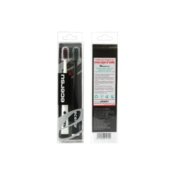 CHENYISHENG Korean Bamboo Charcoal Toothbrush 2 Pack Soft Bristles For Men And Women's Perfect For Couples