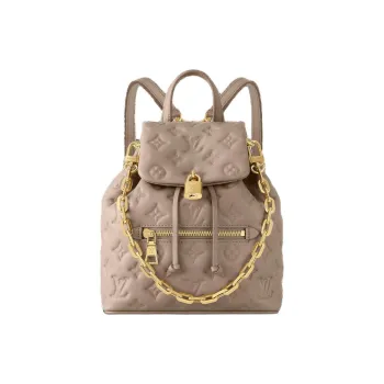 LOUIS VUITTON Coussin Lambskin Backpack Small Size Women's Khaki