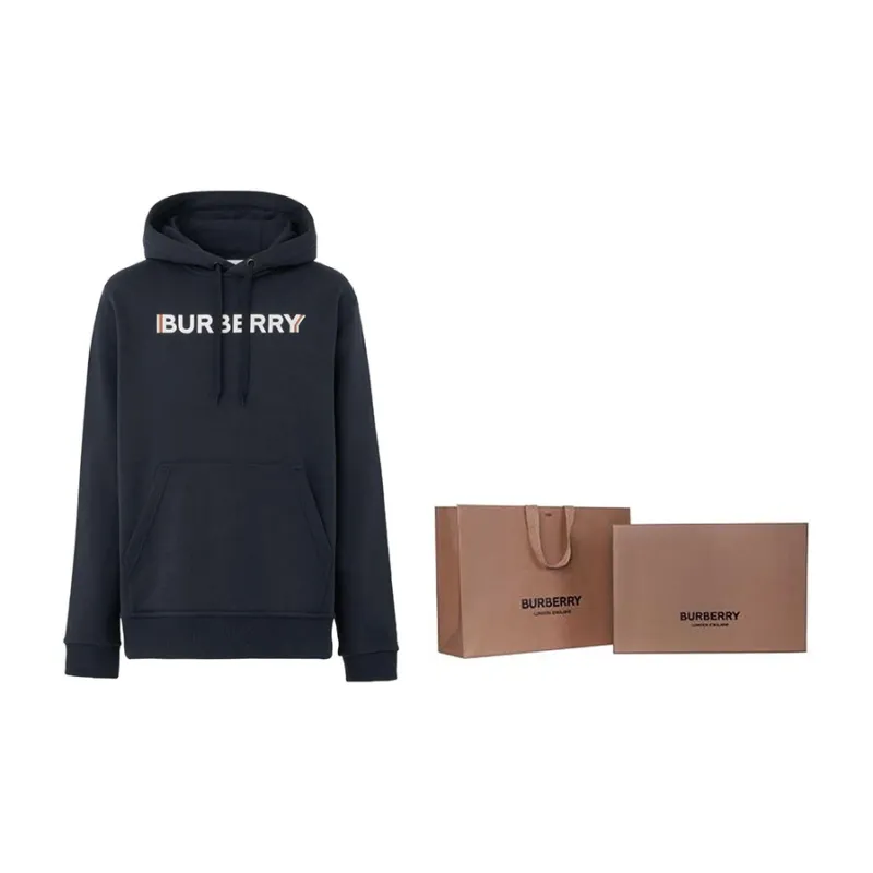 Burberry Logo Print Cotton Hoodie-3