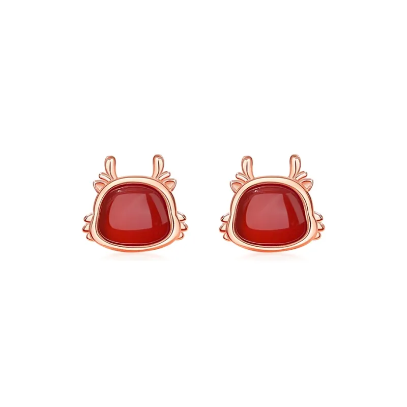 CENTURY&KINDLE Agate Stud Earrings Women's-4