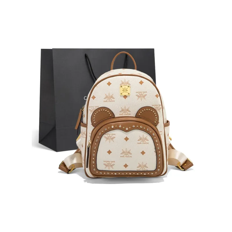 CLEVER& KETCH PU Small Backpack Regular Women's Ecru-5