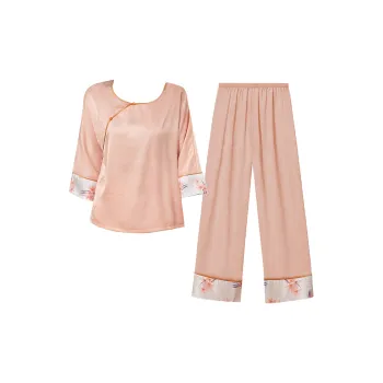 Shanghai Story Pajama Set Women's Pink Oranges