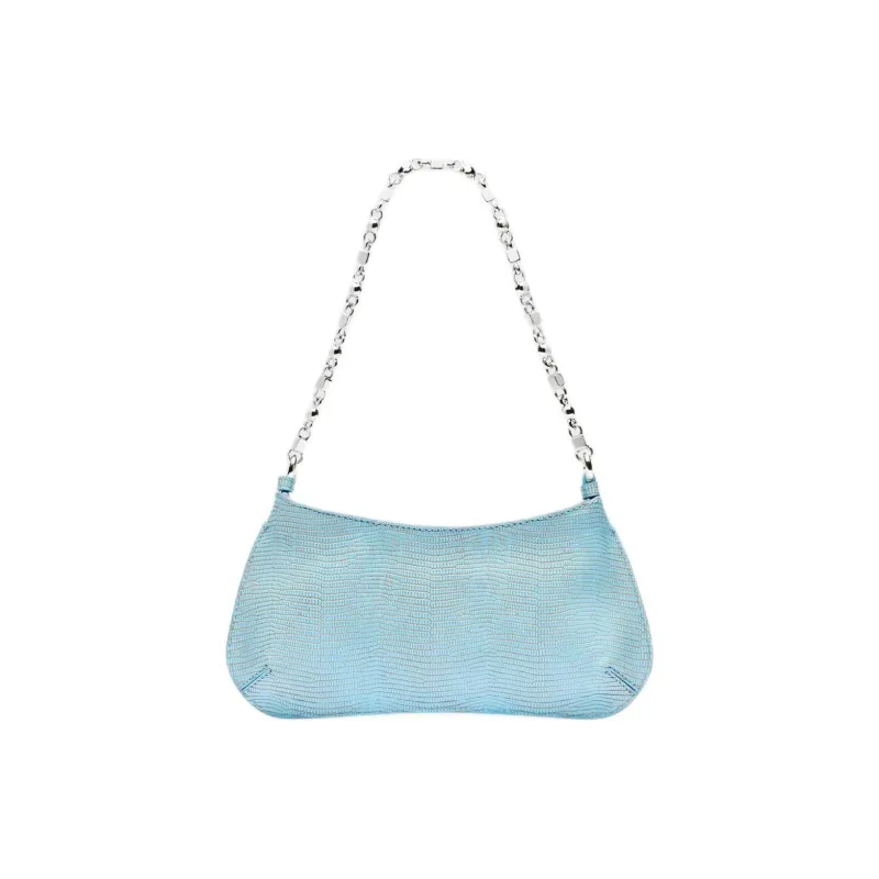 Jacquemus Calfskin Shoulder Bag Small Size Women's Blue-2