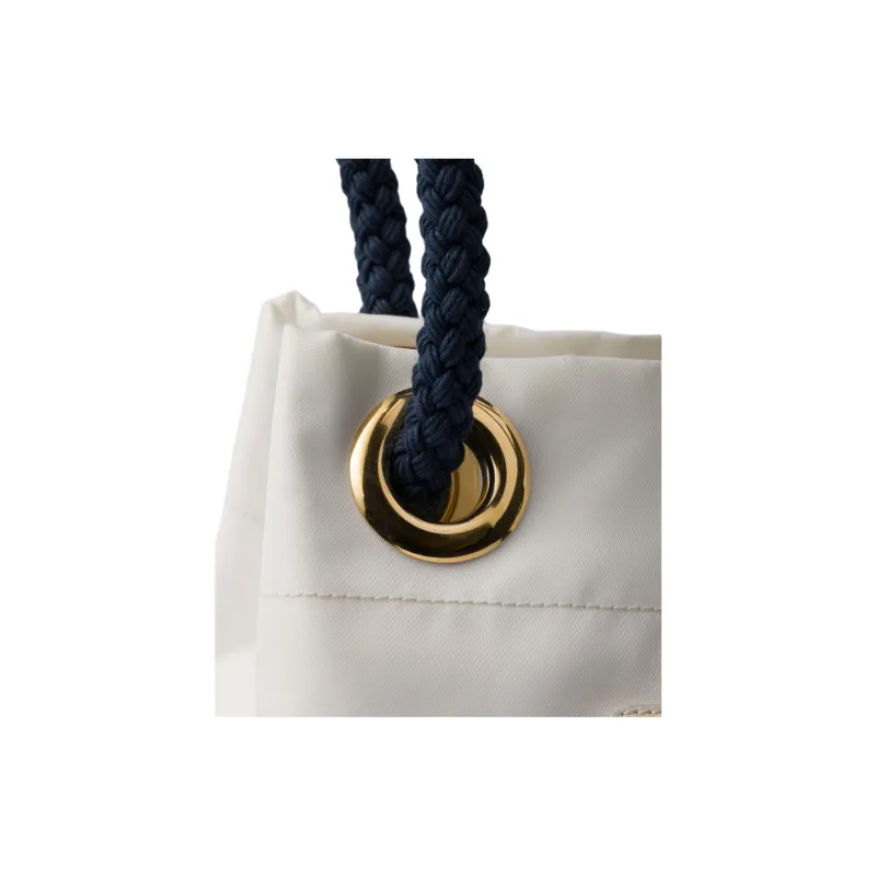 PRADA Re-Nylon Polyamide Bucket Bags Handbags Shoulder Bags Small Size Women's White & Blue-4