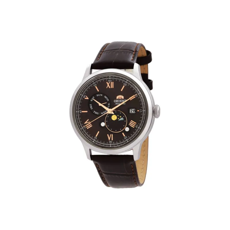 ORIENT Bambino Collection Automatic Mechanical Movement Leather Strap Watch 41mm Men's Watches Black Dial-0