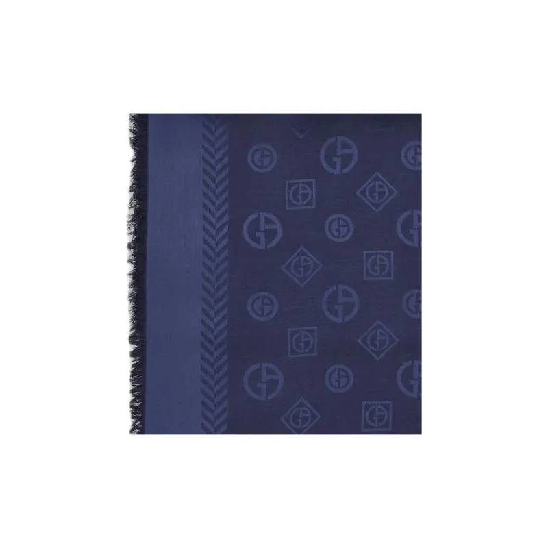 EMPORIO ARMANI Monogram Jacquard Virgin wool And Silk Stole-1