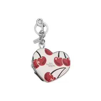 COACH Smooth Leather Bag Charm Bag Merch Mini Women's White & Red