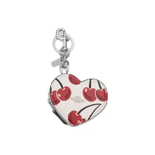 COACH Smooth Leather Bag Charm Bag Merch Mini Women's White & Red