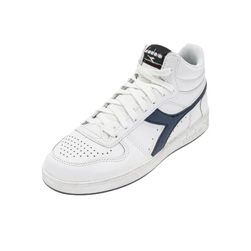 Diadora Magic Basket Anti Slip Wear Resistant Low Top Skateboard Shoes Unisex White-2