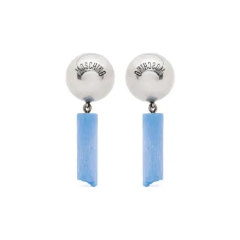 MOSCHINO Logo Engraved Drop Earrings