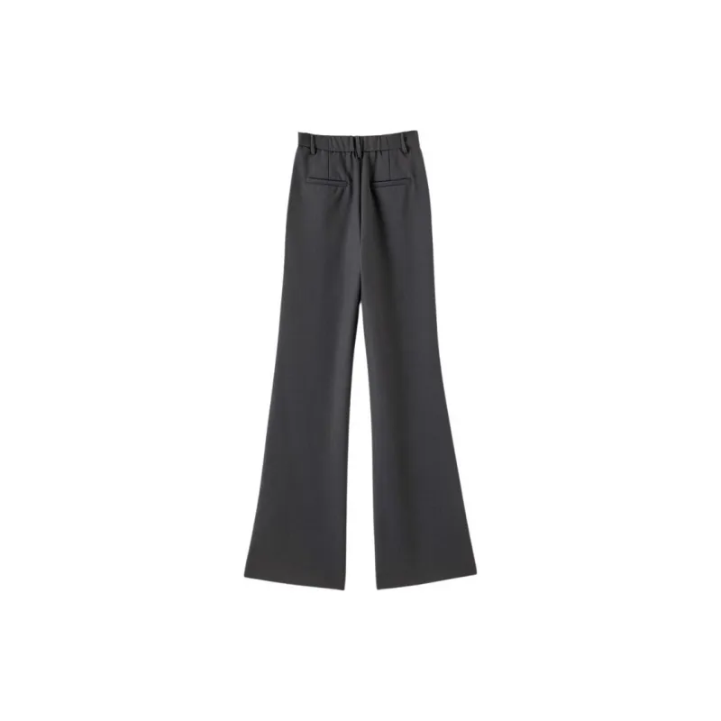 Late White Casual Pants Women's Morandi Gray-3