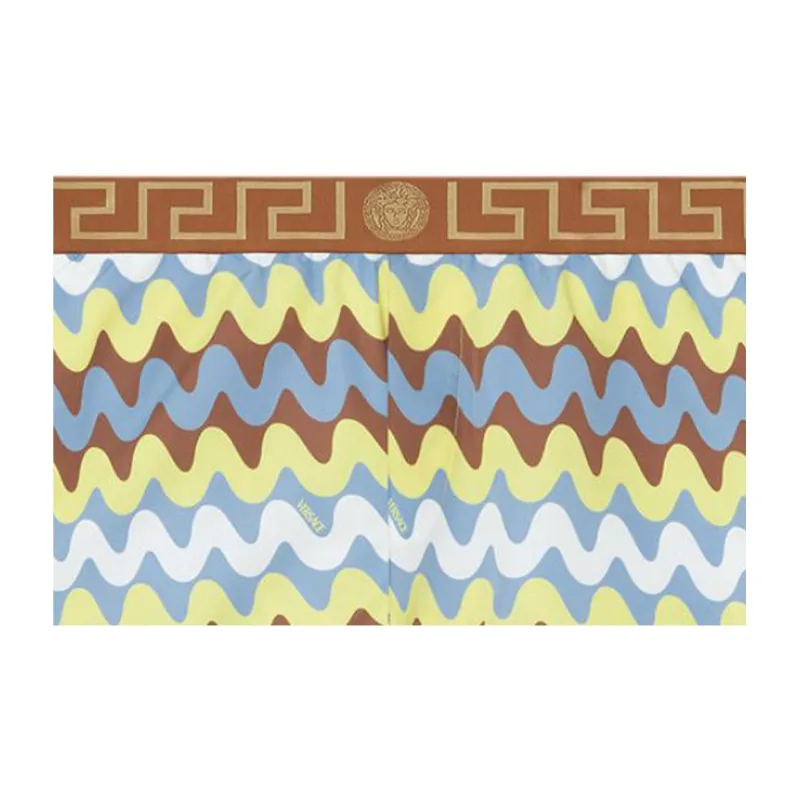 VERSACE Wave Greca Border Swim Shorts-3