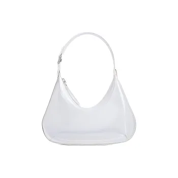By Far Baby Amber PU PVC One Shoulder Handbag Small Size Women's Snow White