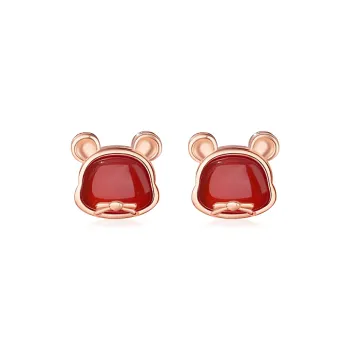 CENTURY&KINDLE Agate Stud Earrings Women's