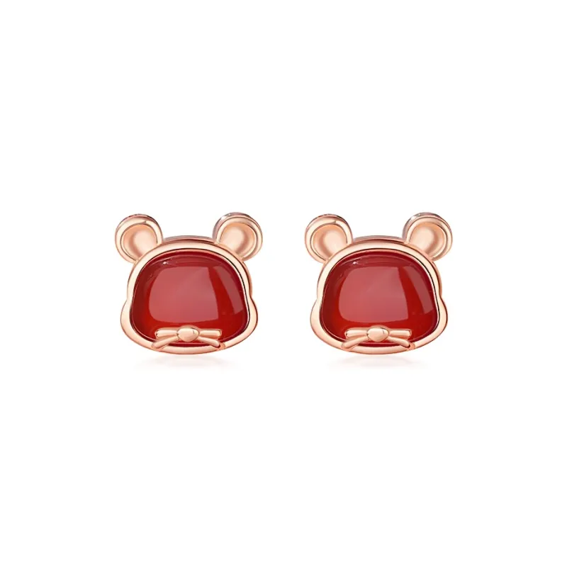 CENTURY&KINDLE Agate Stud Earrings Women's-0