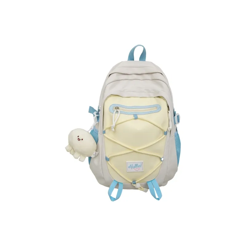 BUBM Nylon Backpack Unisex Blue/Green/Yellow/Gray/Pink/Khaki-20