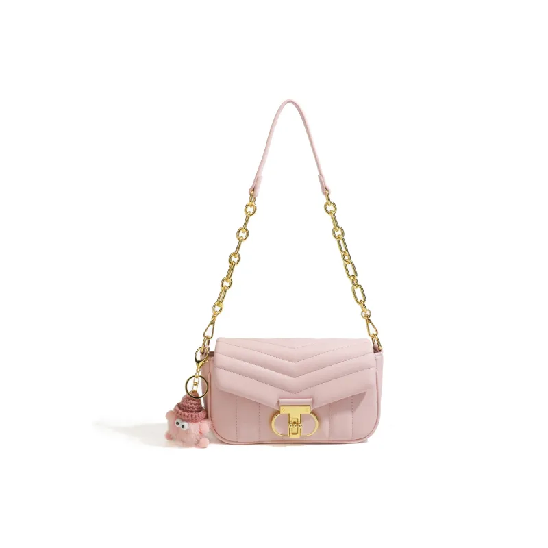 BOBDOG PU Shoulder Bag Small Size Women's Ecru/Pink/Green/Black-7