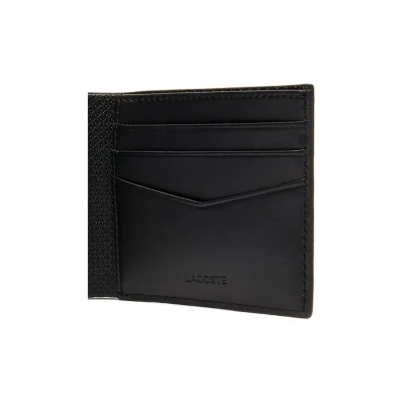 LACOSTE Leather Wallet Men's Black-2