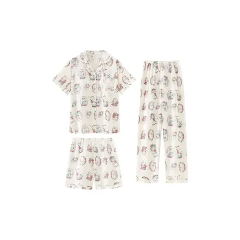DanceBees Pajama Set Women's Milk White