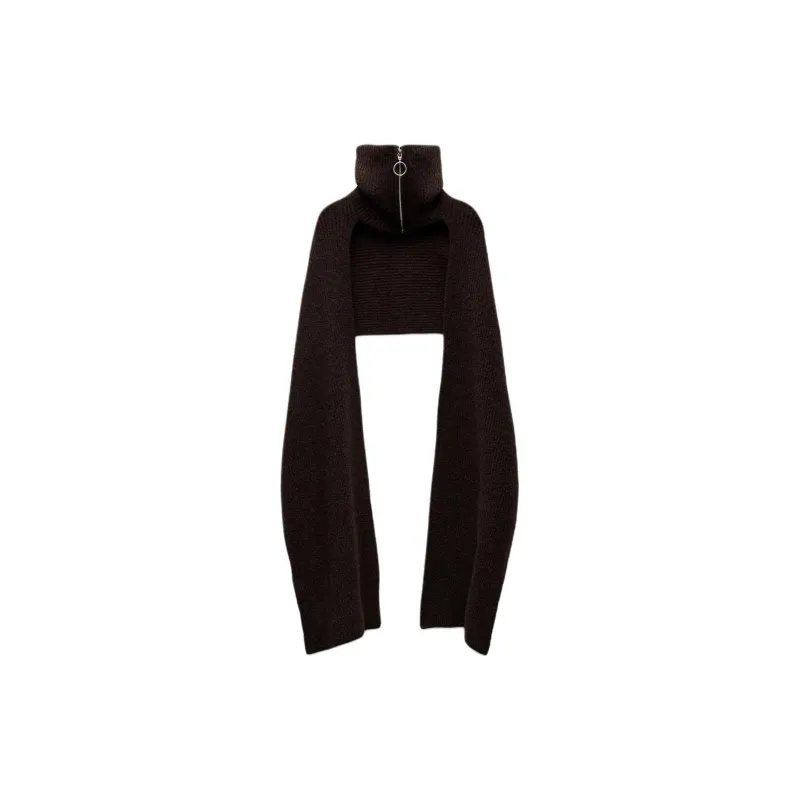 ZARA Metal Shawls Women's Chocolate-0