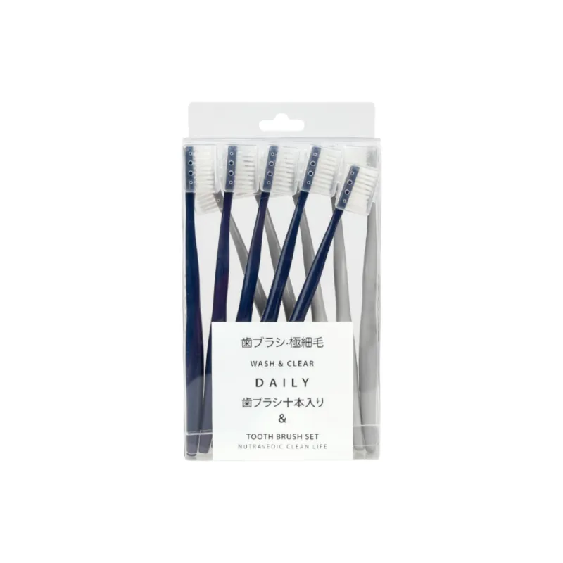 CHENYISHENG Adults Small Head Soft Bristle Toothbrushes 10 Pack With Case Japan Uniqlo Macaron-6