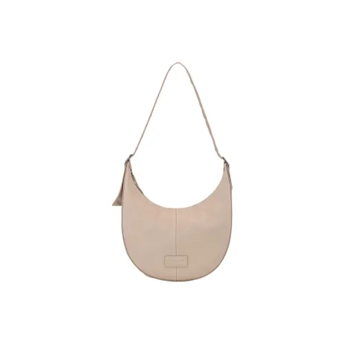 LONGCHAMP Cow Leather Shoulder Bag Large Size Women's Clay