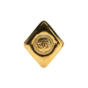 CHANEL 20th Century Gold Plated Cc Diamond Brooch Costume Brooch