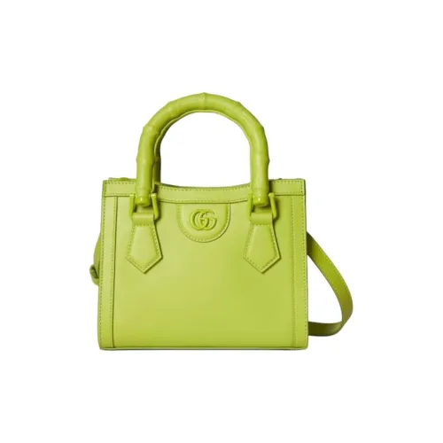 GUCCI Diana Leather Tote Bag, Shopping Bag, One Shoulder Handbag Mini Women's Green