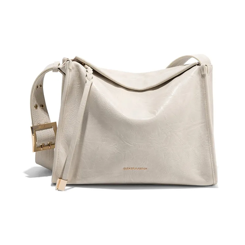 CLEVER& KETCH PU Shoulder Bag Crossbody Bag Hobo Bag Regular Women's Ecru/Black-0