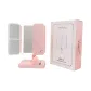 Cherry Blossom Pink Leather Texture Folding Mirror Exclusive[Dual-Powered+Triple Light]