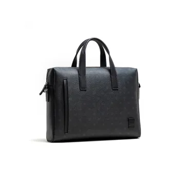 HLA Cow Leather Briefcases Large Size Men's Black