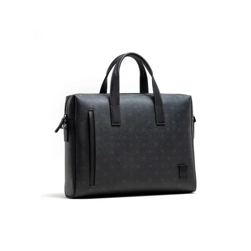 HLA Cow Leather Briefcases Large Size Men's Black