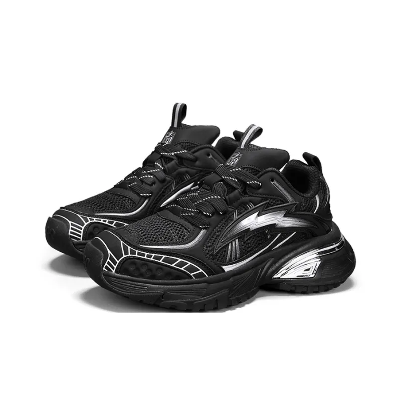 NFL Ultra S Chunky Sneakers Unisex Low Top Black Silver-2