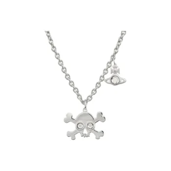 Vivienne Westwood Metal, Recycled Silver Skeleton Styling Saturn Necklace Men's Silver