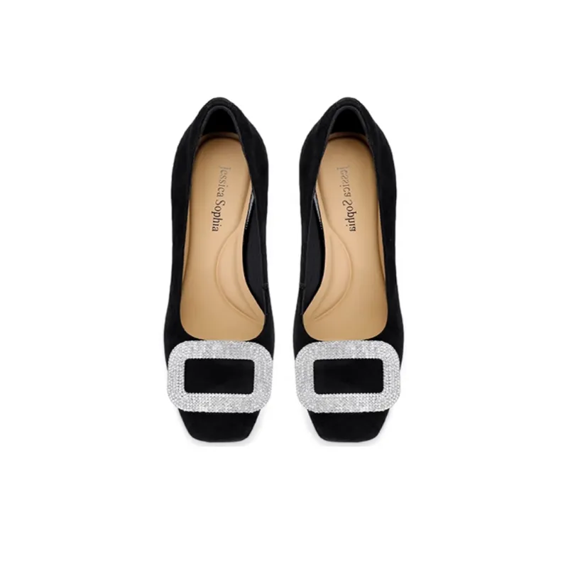 JESSICA SOPHIA Chunky Heel High Heels Women's Black-4